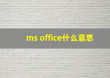 ms office什么意思